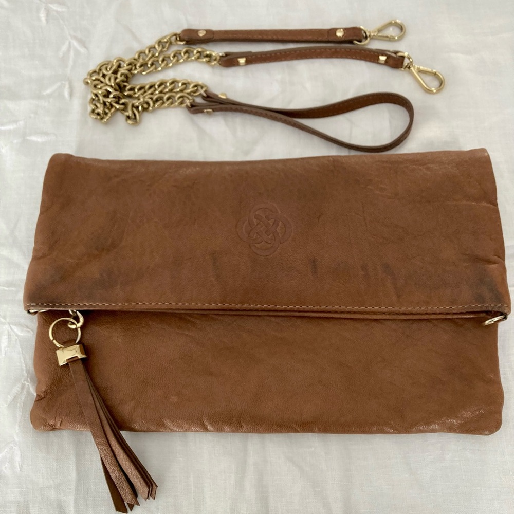 Stella & Dot Waverly Leather Three-Way Bag Dove